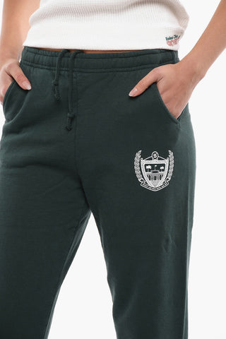 Solid Color 3-Pocket Joggers with Contrasting Print