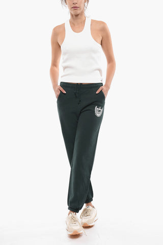 Solid Color 3-Pocket Joggers with Contrasting Print