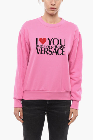 Crew Neck I LOVE U BUT Brushed Cotton Sweatshirt