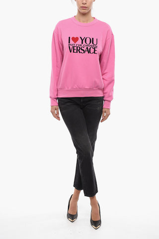 Crew Neck I LOVE U BUT Brushed Cotton Sweatshirt
