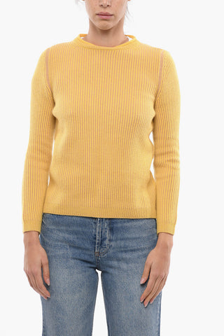 Ribbed Cashmere Crew-Neck Sweater