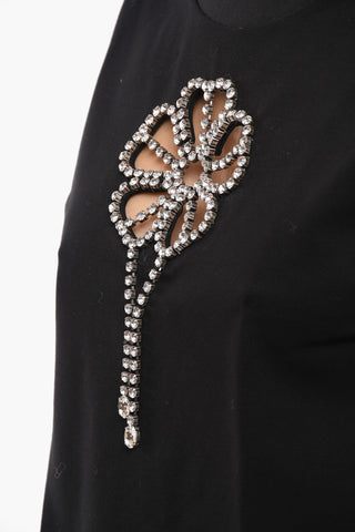 Relaxed Fit Rhinestone Embellished T-shirt