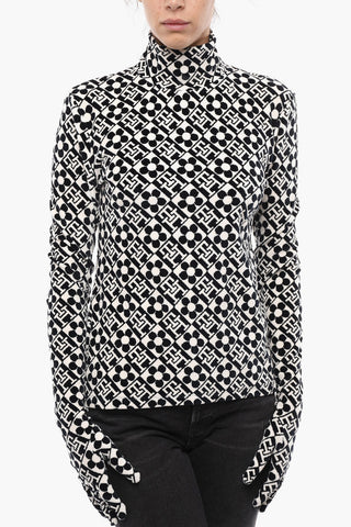 TH X RICHARD QUINN Mongram Velour Top with Gloved Sleeves
