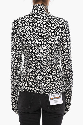 TH X RICHARD QUINN Mongram Velour Top with Gloved Sleeves