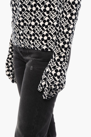 TH X RICHARD QUINN Mongram Velour Top with Gloved Sleeves
