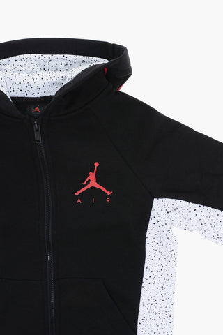 AIR JORDAN Felpa Hoodie in Misto Cotone Felpato con Dettagli a Pois