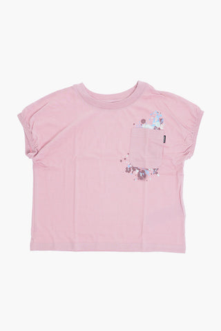 T-shirt Girocollo RELAXED BOXY con Taschino e Stampa Fiori