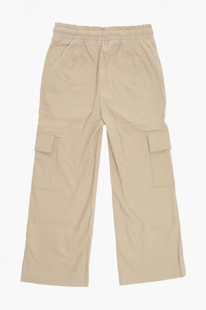 Stretch Cotton Cargo Trousers PAPERBAG with Elastic Waist