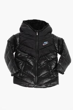 Steppjacke in Uni mit Kunstfell im Kapuzenfutter