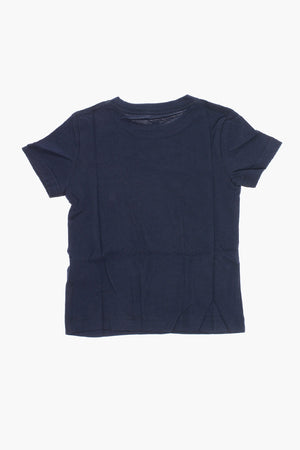 Einfarbiges T-Shirt mit Rundhalsausschnitt und aufgedrucktem Logo