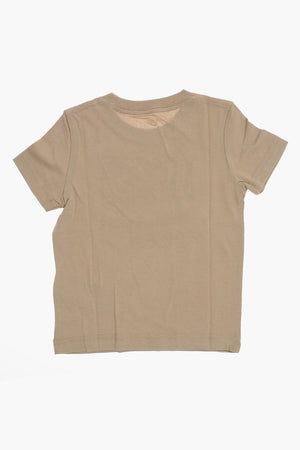 Einfarbiges T-Shirt mit Rundhalsausschnitt und aufgedrucktem Logo