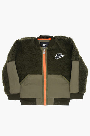 Sherpa Bomber with Contrasting Zip Closure