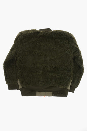 Sherpa Bomber with Contrasting Zip Closure