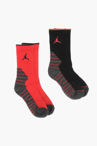 AIR JORDAN Set 2 Paia di Calzini Dri-Fit con Dettagli a Contrasto