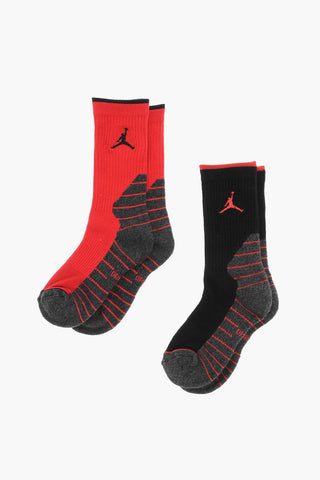 AIR JORDAN Set 2 Paia di Calzini Dri-Fit con Dettagli a Contrasto