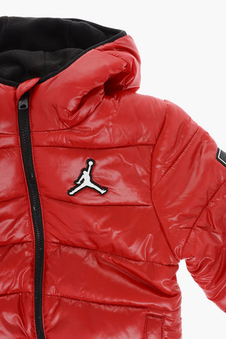 AIR JORDAN Padded Jacket with Hood and Fleeced Lining