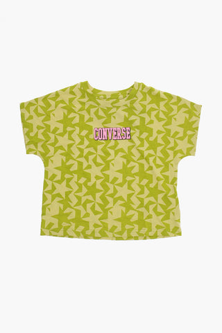T-shirt Girocollo RELAXED DOLMAN con Stelle all-Over