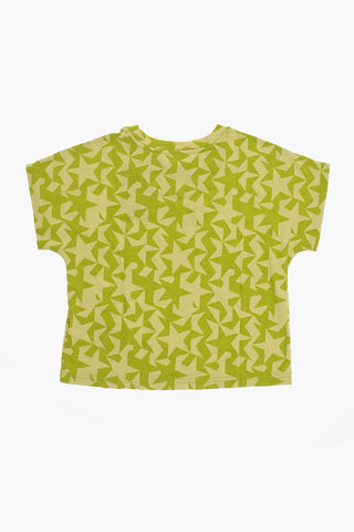 T-shirt Girocollo RELAXED DOLMAN con Stelle all-Over