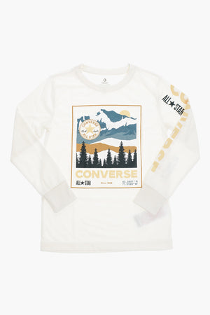 ALL STAR Long Sleeve Crew Neck T-Shirt CHUCK TAYLOR MOUNTAIN BOX printed