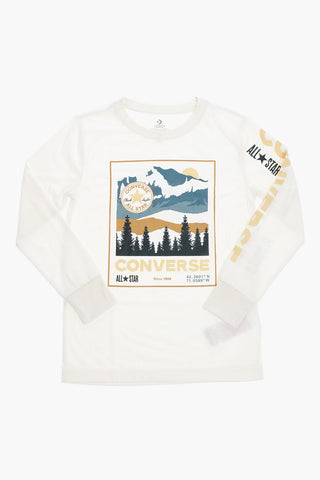 ALL STAR CHUCK TAYLOR T-shirt Girocollo MOUNTAIN BOX Stampata a Manica Lunga