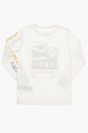 ALL STAR Long Sleeve Crew Neck T-Shirt CHUCK TAYLOR MOUNTAIN BOX printed
