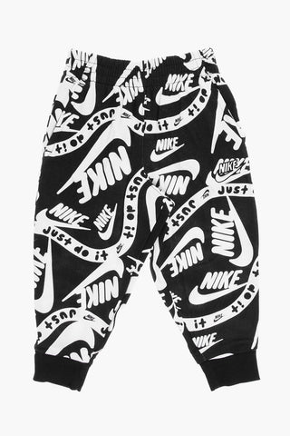 Bicolour Joggers CLUB with All-Over Logo Print