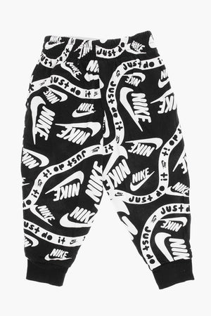 Bicolour Joggers CLUB with All-Over Logo Print