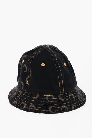 WHITE LINE Denim Bucket Hat with Printed Moon