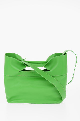 Solid Color Leather Handbag with Removable Shoulder Strap