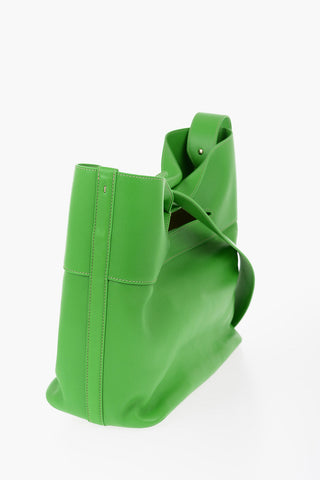 Solid Color Leather Handbag with Removable Shoulder Strap