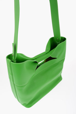 Solid Color Leather Handbag with Removable Shoulder Strap