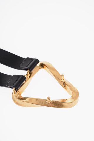 Slim Fit Leather Belt with golden Buckle 20mm