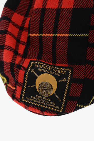 Cappello Flat in Lana Motivo Tartan