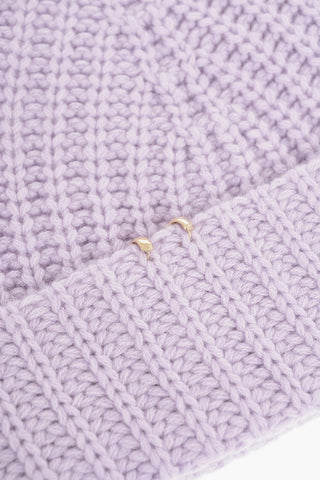 Cashmere BIBI Beanie Hat with Golden Detail