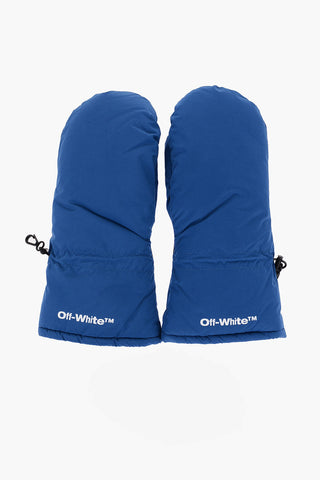 Padded Mitten Ski Gloves with Printed Logo