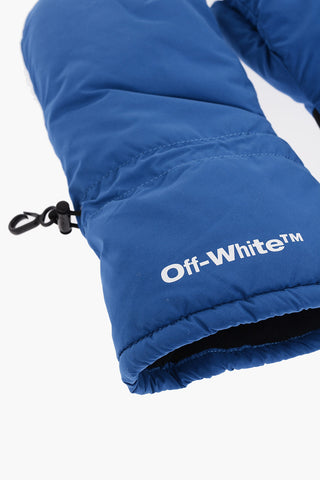 Padded Mitten Ski Gloves with Printed Logo