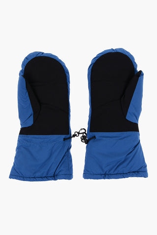 Padded Mitten Ski Gloves with Printed Logo