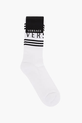 Two-Tone Long Socks with Ribb Details