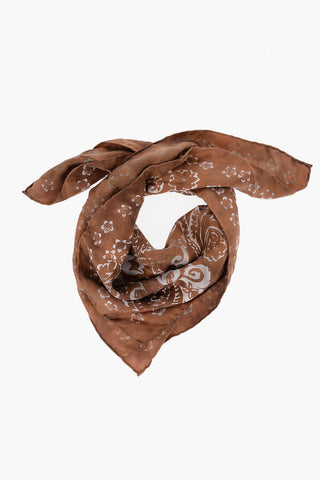 Bandana-Motif Acid Wash Effect Silk SENS Foulard