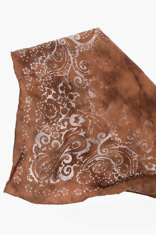 Bandana-Motif Acid Wash Effect Silk SENS Foulard