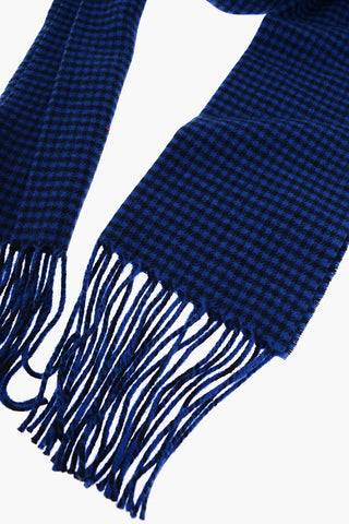Houndstooth- Motif Wool and Cashmere Scarf 