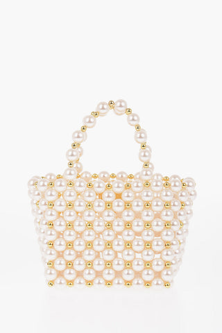 faux-pearl LES REVERIES  Handbag with Golden Details