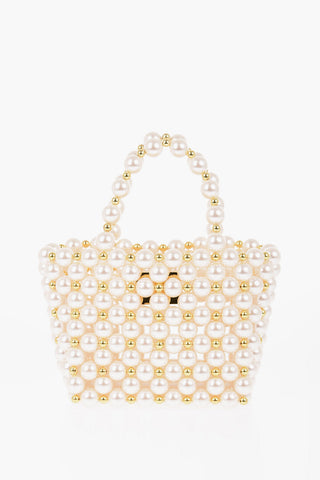 faux-pearl LES REVERIES  Handbag with Golden Details