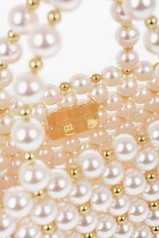 faux-pearl LES REVERIES  Handbag with Golden Details