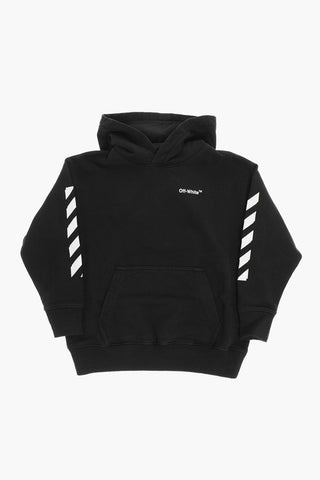 Felpa Hoodie in Cotone con Dettagli in Gomma