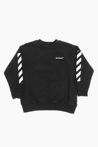 Cotton Crew-Neck Sweatshirt with Rubber Details