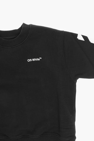 Cotton Crew-Neck Sweatshirt with Rubber Details