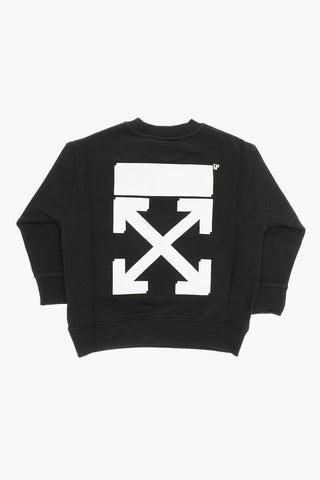 Cotton Crew-Neck Sweatshirt with Rubber Details