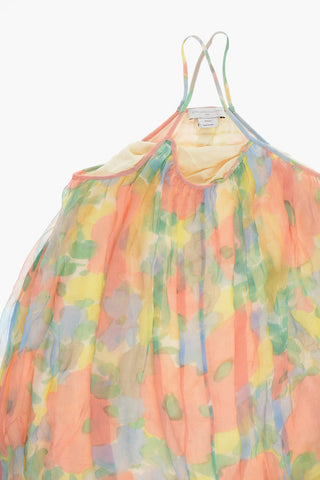 Silk Dress with Cross Straps