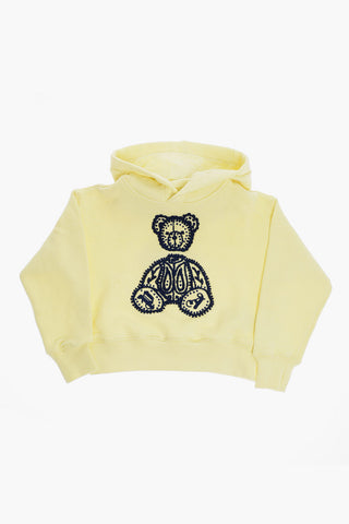 Felpa Hoodie con Ricamo Teddy in Spugna
